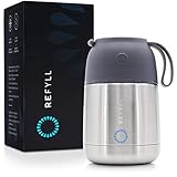 REFYLL Thermobehälter Essen “foodFyll” aus Edelstahl in 450ml I Warmhaltebehälter Essen I Ideal als Isolierbehälter, Thermobehälter für Essen & Müsli to Go Becher (Edelstahl, 450 ml)