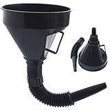 Hopowa Trichter mit flexiblem Hals, Kunststoff Universal Trichter mit Filterm, Abnehmbarer Einfüllstutzen Trichter für Automobilöl und Haushaltszweck