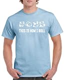 Comedy Shirts - This is How I roll - Panda - Herren T-Shirt - Hellblau/Weiss Gr. S
