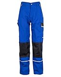 TMG® Lange Arbeitshose für Herren, Bundhose/Cargohose mit Kniepolstertaschen, Blau 48