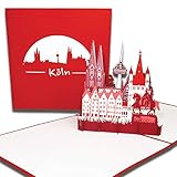 Pop-Up Karte 'Köln – Skyline mit Kölner Dom“ 3D Karte mit Umschlag, Grußkarte, Geburtstagskarte, Einladung und Reiseg