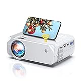 Mini Beamer WiFi, Native 720P Full HD, 6000 Heimkino Beamer, 300' Display mit 90.000 Stunden LCD Videoprojektor, kompatibel mit HDMI/ TV Stick/PS4 /Smartphone- Weiß