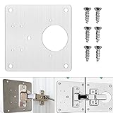 Scharnier Reparaturplatte für Schranktüren, Küchen Scharnier Reparaturset, Edelstahl Schrankscharnier Reparaturplatten, Schanierreparaturplatte für Schranktüren, 9 x 9