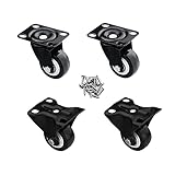 LXUXZ Lenkrollen 50mm, Möbelrolle Mit Bremse 4 Stück, für Möbel, Palettenmöbel, Tragkraft 125kg, Transp