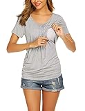 UNibelle Still Tshirt Still Oberteil Damen Stilltops Stillmode Stillpullover Stillkleidung Hellgrau L