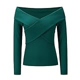 Herbst Und Winter Casual Fashion Damen V-Ausschnitt Einfarbig Langarm Slim Bottoming Shirt Mit Cross-Tie Dekoration T-Shirt Eng Anliegendes Pullover Top D