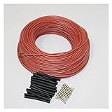 Cable Roter Silikonkautschuk-weites Infrarot-warmes Wohnraum-Thermostat-Kohlefaserheizkabel Durable, high Temperature Resistant, Mildew Proof (Length : 50m)