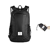 Naturehike Ultra Leichtes Packbar Wasserdicht Wandern Daypack, Kleiner Rucksack Dauerhaft Handliche Faltbare Perfekt für Klettern Camping Rucksack Radfahren(Schwarz 18L)