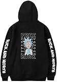 Chaos World Herren Rick and Morty Hoodie Cartoon Grafisches Pullover Langarm Sweatshirt mit Taschen(Free,XL)