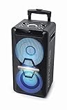 Muse DJ PA-Anlage mit Akku, 300 Watt, mit CD, Bluetooth und Licht-Effekten (USB, AUX, Mikrofon, Fernbedienung), schw