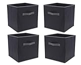 4er Set Aufbewahrungsbox anthrazit 30x30 cm - Regal Würfel Box Faltbox Stoffbox Faltkiste Ordnungsbox