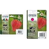 Epson Multipack Fraise - Tinte Claria Home Schwarz Cyan Magenta Gelb & 235M133 Original 29 Tinte Erdbeere, XP-235 XP-332XP-335XP-432XP-435XP-245XP-342XP-345XP-442XP-445,(Magenta)