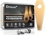 Domar® - gehärtete Ersatzmesser + Schrauben für Ihren Bosch Indego Mähroboter - longlife Titan Messer für Rasenroboter - Ersatzteile Rasenroboter - Ersatzklingen [30 Stück] (30)