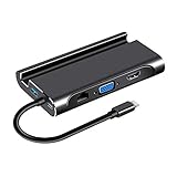 USB C Adapter USB C Dockingstation 7 in 1 USB C Hub Für Dual 4K HDMI VGA 3 USB 3.0 Gigabit Ethernet PD Andere Anschlussgeräte Vom Typ C