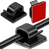 60 Stücke Mini Outdoor Kabel Clips mit Klebebändern Lichtclips Dekoration Clips Selbstklebende Haken Draht Halter für Lichterketten (Schwarz)
