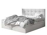 Mirjan24 Boxspringbett Gazel mit 2 Bettkasten, Bonell-Matratze und Topperr, Continentalbett, Polsterbett, Amerikanisches Bett, Ehebett, gepolstertes Kopfteil (Soft 017, 160 x 200 cm)