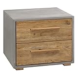 HASENA Beton Nachttisch Modo Front Wildeiche Vintage Natur betonfarbig