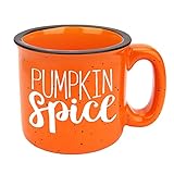 Süße Thanksgiving Herbst Kürbis Gewürz Kaffeebecher für Damen Herren Kinder - Große orange Keramik Camping Tasse mit 14 oz Kap