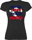 Länder Fahnen und Flaggen - Ich Brauche Keine Therapie ich muss nur nach Kroatien - M - Schwarz - t-Shirt ich Brauche Keine Therapie - L191 - Tailliertes Tshirt für Damen und Frauen T-S