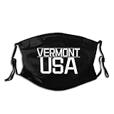 Universeller waschbarer Stoff für Outdoor-Sport, Mundmanschette mit aufgedruckter Flagge von Vermont USA VT Muster mit 5 Schichten austauschbarem Aktivk
