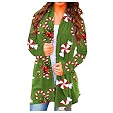 MOKBAY Damen Weihnachts Langarm Open Front Strickjacke Mantel Strickjacke Offene Front Langarm Pullover Mantel Freizeitjacke Hoodie Vintage Pullover Basic Sweatshirt D