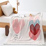 Decke wohndecken kuscheldecken 130x150cm Rotes Herz 3D-Muster Sherpa Decke, Groß Kuscheldecke für Erwachsene und Kinder, warme flauschig weiche Sofadecke Tagesdecke oder Wohnzimmerdeck