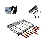 Andreas Dell Spießdreher mit 9 Edelstahl Spieße Grill Mangal Schaschlik 230V/ 5V USB DC Spießantrieb