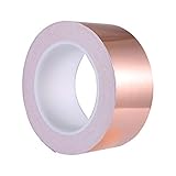 Zalava 50mm X 25M Kupferband Kupferfolienband EMI Kapton Tape Abschirmband Kupferfolie Kupferband Selbstklebend Klebeband Schneckenband Schneckenschutz (50mmX25M)