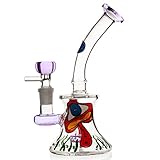 Mimi Bong Glasbong Bong Pfeife Wasserbongs für Raucherbong Schüssel 14,5 mm Höhe 16,5 cm 250 g Recycling Tornado Filter Glas Wasserbong Wasserbong Hookah Öl Rig Bongs einfach zu trag