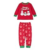 Damen Herren Kinder Weihnachtspyjama Kleidung 2er Set Langarm Weihnachten Rentier Elch Print Pullover Shirt Top Plaids Lange Hosen Weihnachten Familie Pyjamas Set Nachtwäsche Christmas Hausanzug