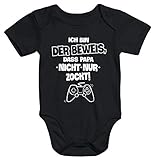 MoonWorks® Baby Body Ich Bin der Beweis das Papa Nicht nur zockt Gamer Zocker Nerd Daddeln Baby Body schwarz 6-12 M