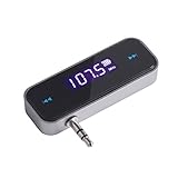 TechKen Mini Drahtlos FM Transmitter Sender UKW Handy Wireless Auto AUX-Adapter mit Integriertem Aux Port Auto Radio Audio Transmitter Empfänger Handy Autoradio T