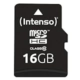 Intenso microSDHC 16GB Class 10 Speicherkarte inkl. SD-Adapter, schw