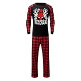 WanWorlder Familie Weihnachts-Pyjama, Kinder Herren Damen Weihnachten Schlafanzug, Jungen Pyjama Langarm Baumwolle Mädchen Zweiteilig Schlafanzüge Set Winter Nachtwäsche, Weihnachten Familie PJ