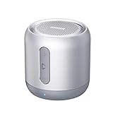 Anker SoundCore Mini Bluetooth Lautsprecher, Kompakter Lautsprecher mit 15 Stunden Spielzeit, 20 Meter Bluetooth Reichweite, FM Radio und intensiver Bass(Silber) (Generalüberholt)