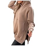 Overdose Damen Longshirts Sweatshirts Tee Tunika Casual Tops Mode Oberteile Tshirt Loose Lange Ärmel T-Shirts Blusen Einfarbig Pullover H