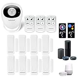 Türalarmanlage für Zuhause Alarmanlage, Home Security System Wireless Alexa Google Phone Sprachsteuerung, Tür Sicherheit Fenster Alarm, Smart Home Security Alarmanlage Wohnungshaus, 2.4G(kein 5G WiFi)