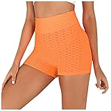 Yoga-Hose Damen Sport-Leggings Po Push Up High Waist Kurze Scrunch Boom Booty Fitness Strumpfhose Sexy Butt Lift Skinny Sporthose Slim Gym Tights Shorts Kompression Ruched Laufhose Training