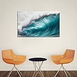 Leinwand Drucken Schön Blau Welle Modernen Gemälde Inkjet Landschaft Kunst Malerei Familie Wand Dekoration Bild,Noframe,70x100