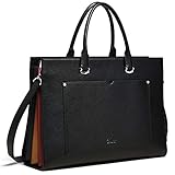 Aktentasche für Frauen Leder Schlank Damen Aktenkoffer Business Arbeitstasche passen 15.6 Zoll Laptop Schw