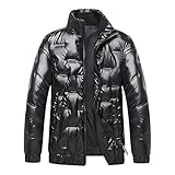 Nuzai Daunenjacke Herren Slim Fit Stehkragen Einfarbig Winterjacke Herren Warm Verdicken Schick Jacke Herren Outdoor Sport Lassig Komfortabel Winddichte Jacke H