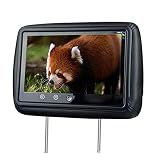 Roboraty Auto-KopfstüTzen-Monitore, 9-Zoll-High-Definition-Touchscreen-Player, Dual-AV-Fernseher Mit DVD-Anschluss Zur Videowiedergabe, 150 ° Sichtbarer Bildwinkel, AuflöSung 800 * 480,Black