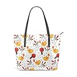 MONTOJ Handtasche mit niedlichem gelbem Vogel und Pilz-M