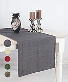 pamuq® Tischläufer Leinen-Optik | 48x160 cm | div. Farben | abwaschbar & fleckenabweisend | Tischdecke Table Runner Läufer Tisch-Deko Tischband Tafeltuch Tischtuch Tischw