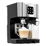 Klarstein BellaVita Espressomaschine - Siebträgermaschine mit Milchschaum-Düse, 3in1 Siebträger Kaffeemaschine, 20 Bar, 1450 Watt, 1,4 Liter, für Cappucino, Espresso, Latte Macchiato, grausilb