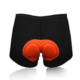 SWAMPLAND Herren 3D Fahrradhose Fahrrad Unterhosen Gepolsterte Fahrradunterwäsche Radlerunterhose Männer Kurz Hose Polster Shorts Orange XXL