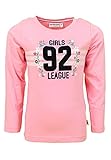 SALT AND PEPPER Mädchen Langarmshirt Flock Glitzerdruck League Organic T-Shirt, Soft pink, 104/110