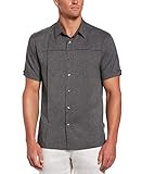 Cubavera Herren Poly Croshort Sleeve Tuck Chambray Shirt Hemd, Jet Black,