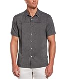 Cubavera Herren Poly Croshort Sleeve Tuck Chambray Shirt Hemd, Jet Black,