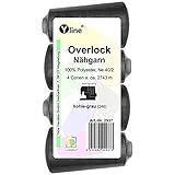 4 Stück Spulen Overlock - Nähgarn, kohle - grau, a. 2743 m, NE 40/2, 100% Polyester, Nähfaden, Nähmaschinen Garn, 2937